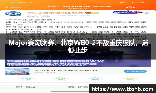 Major赛淘汰赛：北京WB0-2不敌重庆狼队，遗憾止步